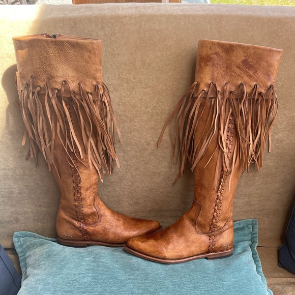 Bed Stu Brown Fringe Knee-High Boots - Picture 5 of 7